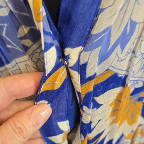 Anthropologie Blue and Yellow Wide Leg Jumpsuit - Picture 9 of 12